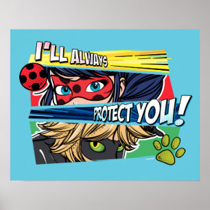 Miraculous Ladybug & Cat Noir Always Protect You Poster