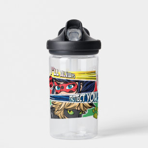 Miraculous Ladybug & Cat Noir Always Protect You Water Bottle