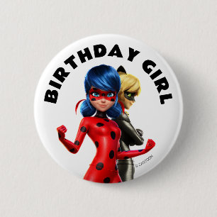 Miraculous Ladybug & Cat Noir Birthday 6 Cm Round Badge