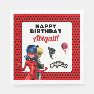 Miraculous Ladybug & Cat Noir Birthday Napkin