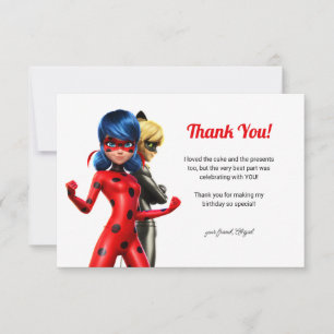 Miraculous Ladybug & Cat Noir Birthday Thank You