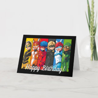 Miraculous Ladybug Character Birthday Card