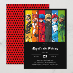 Miraculous Ladybug Character Birthday Invitation