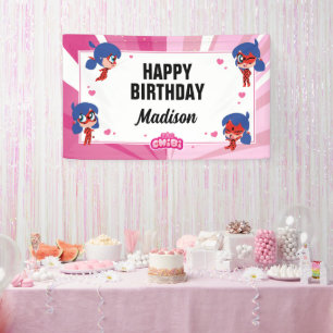 Miraculous Ladybug Chibi Birthday Banner