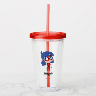 Miraculous Ladybug Chibi Birthday Party Favour Acrylic Tumbler