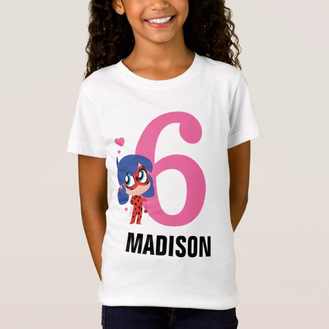 Miraculous Ladybug Chibi Birthday T-Shirt (Front)