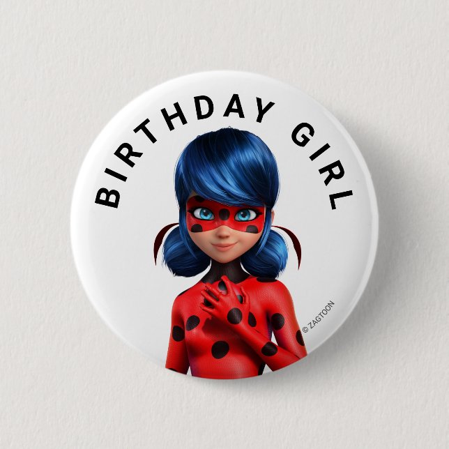 Miraculous Ladybug Girl's Birthday 6 Cm Round Badge (Front)