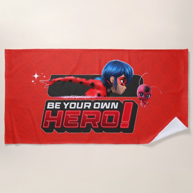 Miraculous Ladybug & Tikki | Be Your Own Hero! Beach Towel (Front)