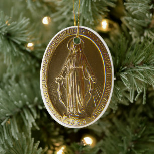 Miraculous Medal Ceramic Tree Decoration