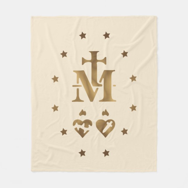 Miraculous Medal,  Medal of Our Lady of Grace    Fleece Blanket (Front)