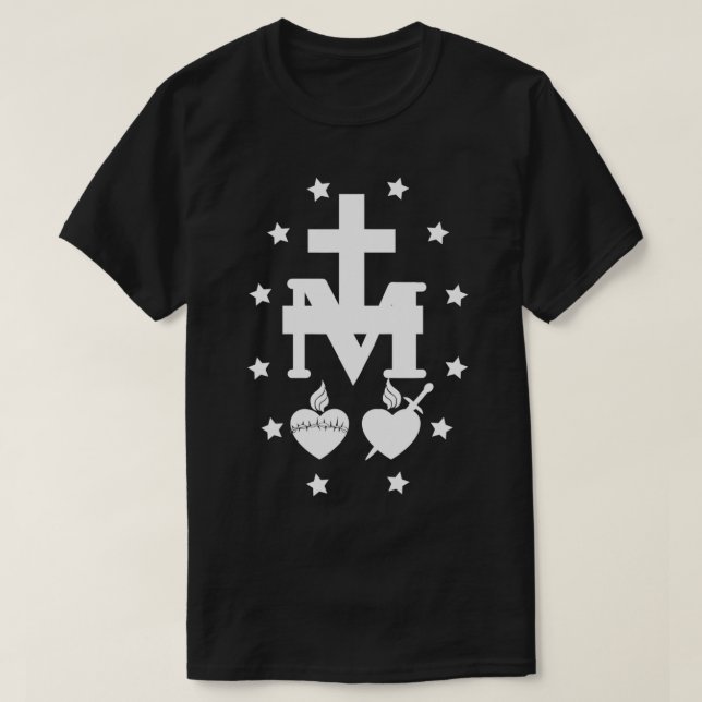 Miraculous Medal Of Immaculate Conception Catholic T-Shirt (Design Front)