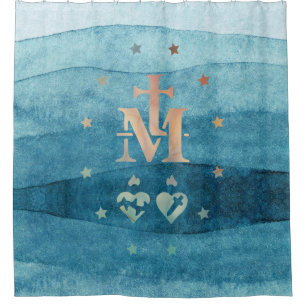 Miraculous Medal Our Lady of Grace Shower Curtain