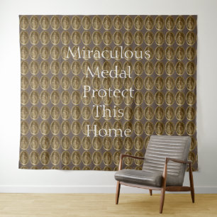 Miraculous Medal Protect This Home Tapestry