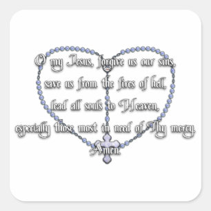 Miraculous Medal Rosary - Fátima Prayer Square Sticker
