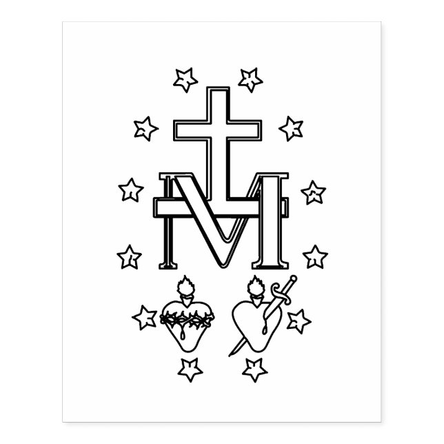 Miraculous Medal   Rubber Stamp (Imprint)