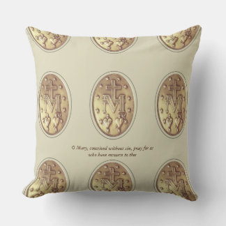 miraculous medal throw pillow
