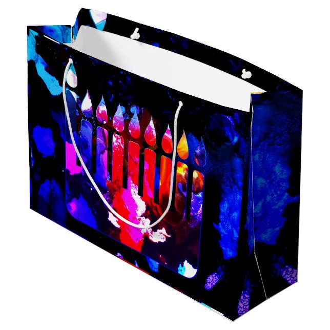 Miraculous Menorah Large Gift Bag (Back Angled)