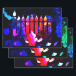 Miraculous Menorah Wrapping Paper Sheet<br><div class="desc">Mysterious lights and miraculous colour in the deepest shades of nightfall—this is the moment of Hanukkah! Your gifts will light up some big smiles with this gorgeous wrapping paper!</div>