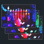 Miraculous Menorah Wrapping Paper Sheet<br><div class="desc">Mysterious lights and miraculous colour in the deepest shades of nightfall—this is the moment of Hanukkah! Your gifts will light up some big smiles with this gorgeous wrapping paper!</div>