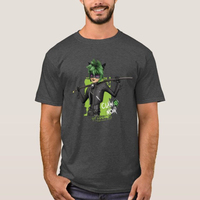 Miraculous Re-verse Claw Noir Character Graphic T-Shirt (Front)