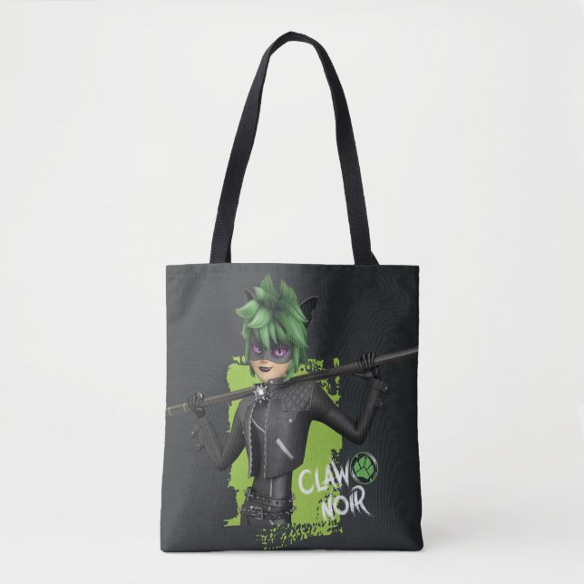 Miraculous Re-verse Claw Noir Character Graphic Tote Bag (Front)