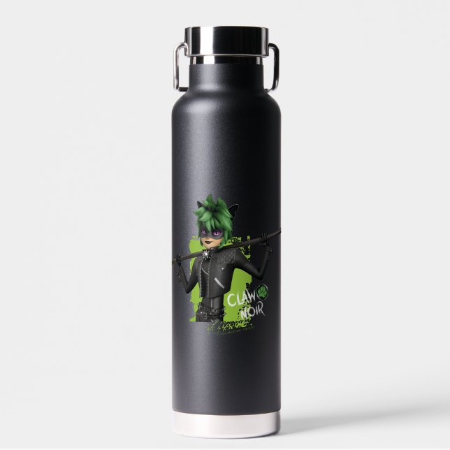 Miraculous Re-verse Claw Noir Character Graphic Water Bottle (Front)