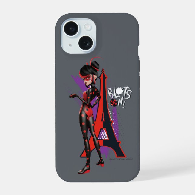 Miraculous Re-verse Shadybug Blots On! iPhone 15 Case (Back)