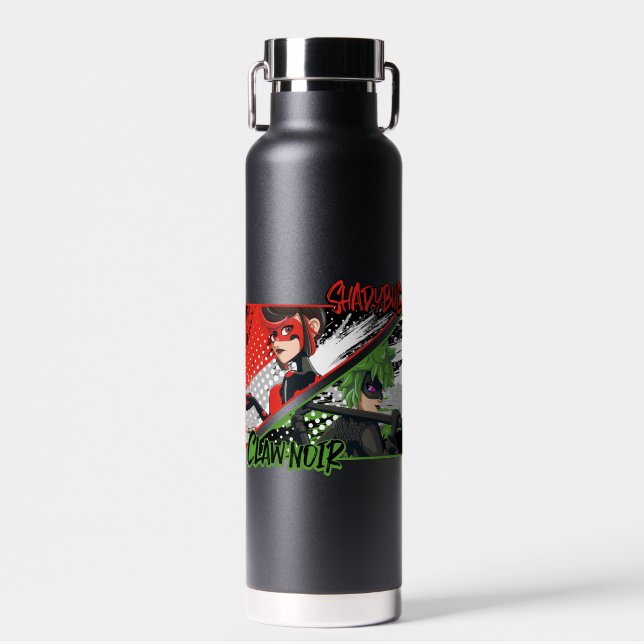 Miraculous Re-verse Shadybug & Claw Noir Water Bottle (Front)