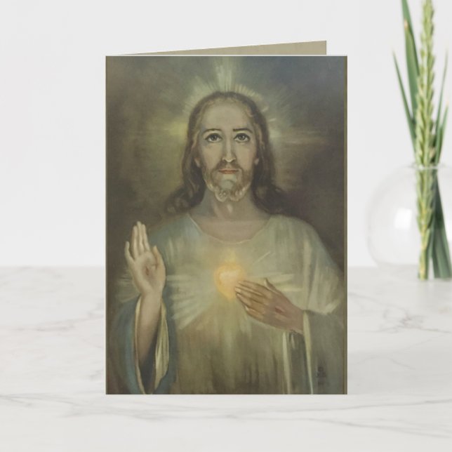 Miraculous Sacred Heart of Jesus Card Blank Inside (Front)