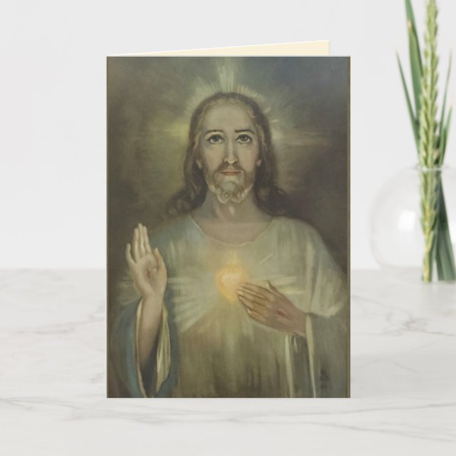 Miraculous Sacred Heart of Jesus Card Blank Inside (Front)