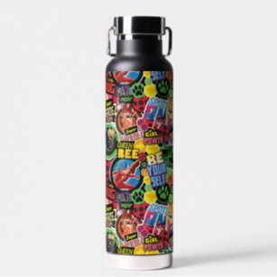 Miraculous Superhero Characters Pattern Water Bottle
