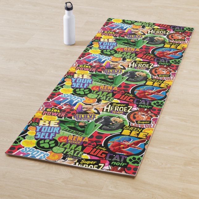 Miraculous Superhero Characters Pattern Yoga Mat (In Situ)