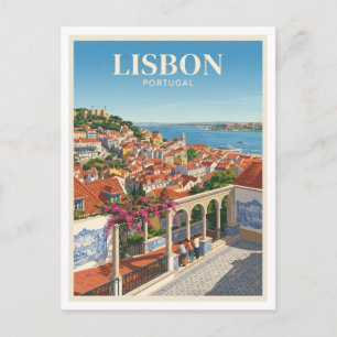 Miradouro de Santa Luzia Lisbon Portugal Postcard