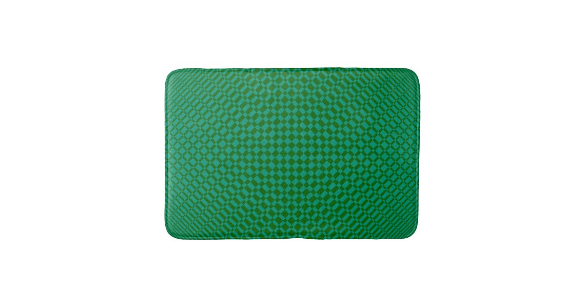 ‘Mirage’ Emerald Green on Deep Green Bath Mat Zazzle