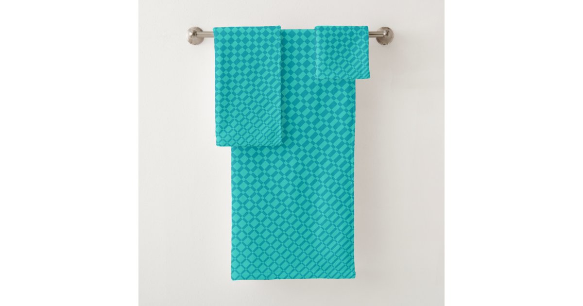 ‘Mirage’ Teal on Peacock Blue Bath Towel Set Zazzle