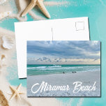 Miramar Beach Florida Beautiful Ocean Photography Postcard<br><div class="desc">Greetings from beautiful Miramar Beach Florida. Gorgeous emerald coast photography of the sandpipers on the edge of the ocean waves on the sand. Pretty seaside postcards from Destin in the summer.</div>