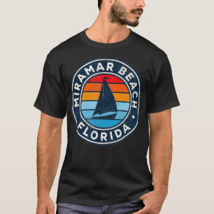 Miramar Beach Florida FL Vintage Sailboat Retro 70 T-Shirt