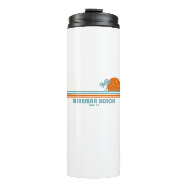 Miramar Beach Florida Sun Palm Trees Thermal Tumbler (Front)