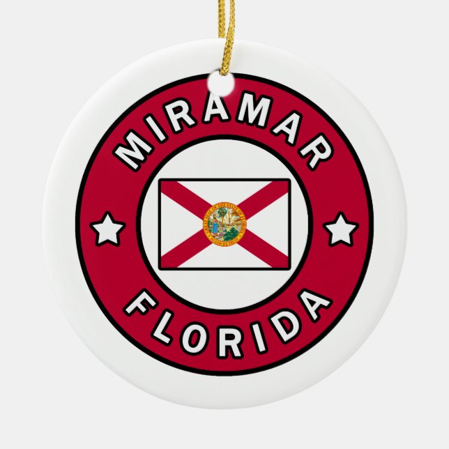 Miramar Florida Ceramic Tree Decoration (Front)
