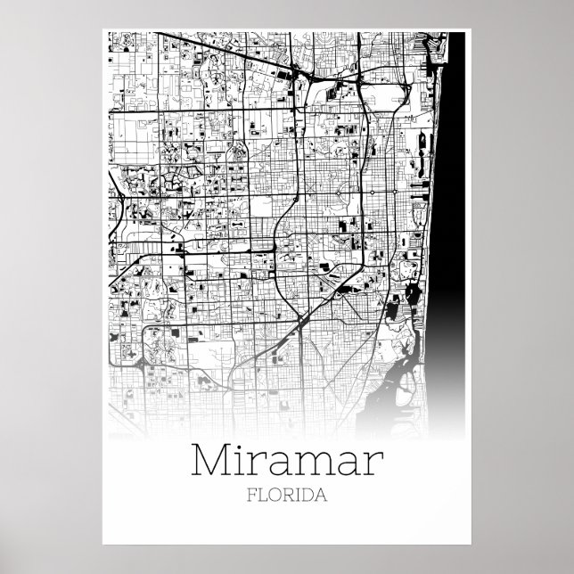 Miramar Map - Florida - City Map Poster (Front)