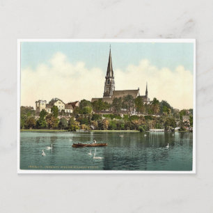 Miramer Castle and Lake, Chemnitz, Saxony, Germany Postcard