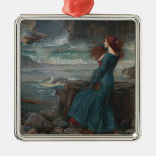 Miranda (by John William Waterhouse) Metal Tree Decoration