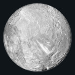 Miranda Classic Round Sticker<br><div class="desc">Miranda is a small hodge-podge moon of Uranus. It is currently believed that its appearance is due to geologic upheaval. Like many moons of Uranus,  Miranda is named after a character from Shakespeare.</div>