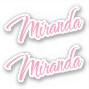 Miranda Decorative Name in Pink x2 Sticker