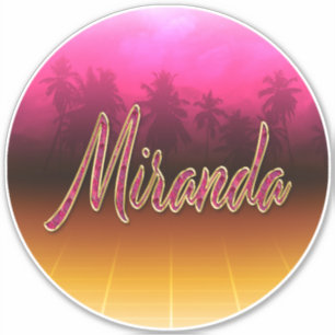 Miranda First name Golden pink sticker