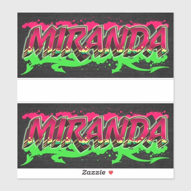 Miranda First Name Graffiti Sticker (Sheet)