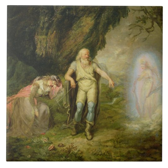 Miranda, Prospero and Ariel, from 'The Tempest' by Tile Zazzle.co.uk