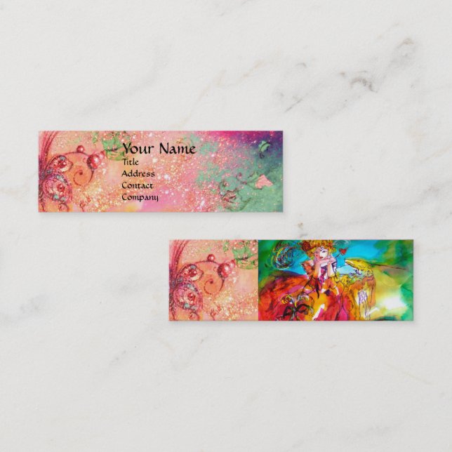 MIRANDOLINA Performing Arts Costume Designer Pink Mini Business Card (Front/Back)