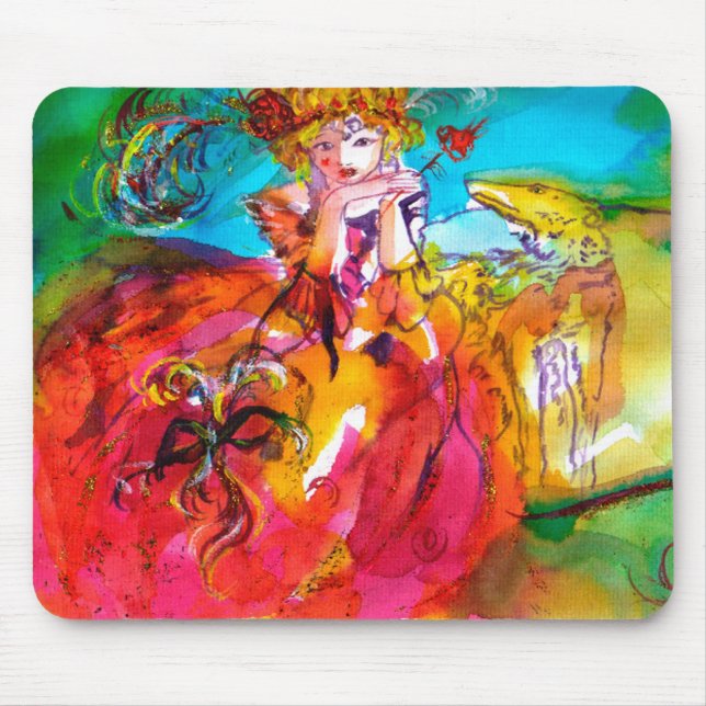 MIRANDOLINA pink red blue yellow Mouse Mat (Front)