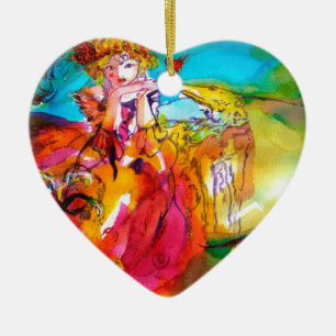 MIRANDOLINA / Venetian Carnival Masks Ceramic Tree Decoration